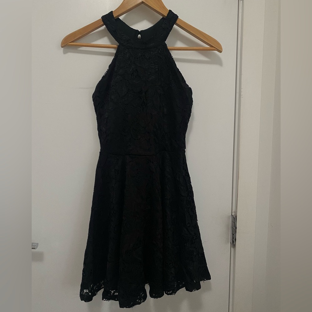 Black Halter Lace Dress